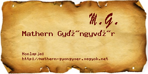 Mathern Gyöngyvér névjegykártya